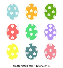 Easter eggs icons. Vector illustration Set of eggs.