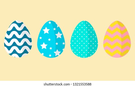 Easter eggs icons. Vector illustration.