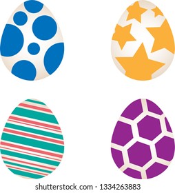 Easter eggs icons. Vector illustration.