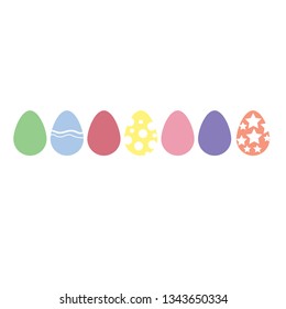 Easter eggs icons. Vector illustration. Colorful and fun easter egg flat illustrations.