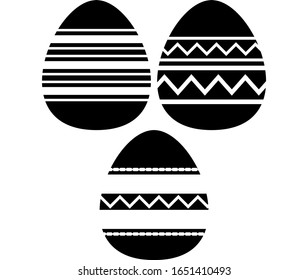 Easter eggs icons. Vector illustration.