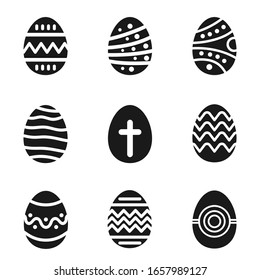 Iconos de huevos de Pascua. Ilustración vectorial. Firma la celebración tradicional de la cristiandad.