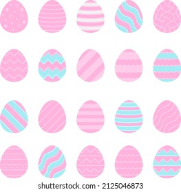 Easter eggs icons. Vector illustration.