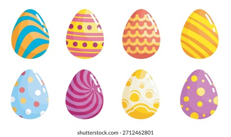 Ilustración vectorial de los iconos de los huevos de Pascua