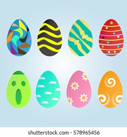Easter eggs icons. Vector illustration. Easter holidays design on white background.