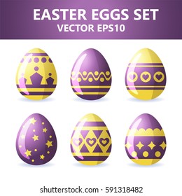 Easter eggs icons. Vector illustration. Easter eggs for Easter holidays design on white background.