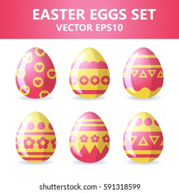 Easter eggs icons. Vector illustration. Easter eggs for Easter holidays design on white background.