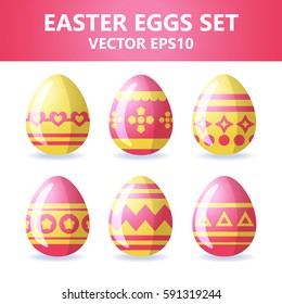Easter eggs icons. Vector illustration. Easter eggs for Easter holidays design on white background.