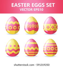 Easter eggs icons. Vector illustration. Easter eggs for Easter holidays design on white background.