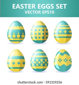 Easter eggs icons. Vector illustration. Easter eggs for Easter holidays design on white background.