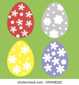 Easter eggs icons. Vector illustration. Easter eggs for Easter holidays design. Painted Easter eggs, flat design