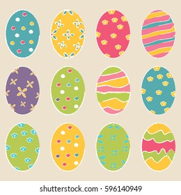 Easter eggs icons. Vector illustration. Easter eggs for Easter holidays design.