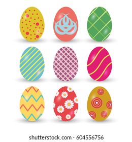 Easter eggs icons. Vector illustration. Easter eggs for Easter holidays design on white background.