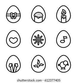 Easter eggs icons. Vector illustration. Easter eggs for Easter holidays design on white background.