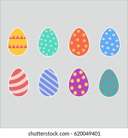 Easter eggs icons. Vector illustration. Easter eggs for Easter holidays design on white background.