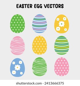 easter eggs illustration flat vector collection