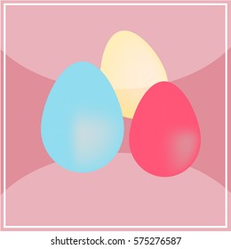 Easter eggs illustration on a pink background