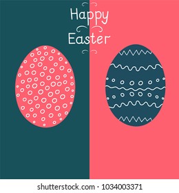 Easter eggs with an inscription. Happy easter