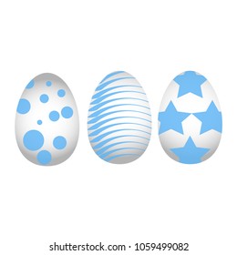 Easter eggs isolated on white background. Using a gradient.Vector