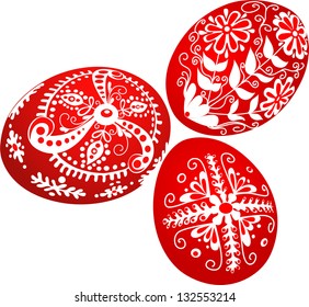 Easter eggs  isolated on white background