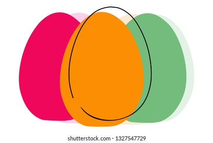 Easter eggs isolated on white background, vector illustration.