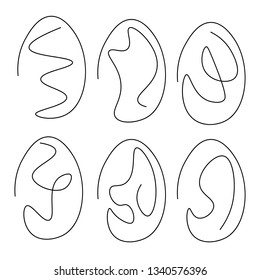 Easter eggs isolated on white background, vector illustration