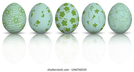 Easter eggs isolated on white background