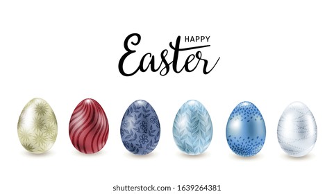 Easter eggs isolated on white background. Happy Easter.