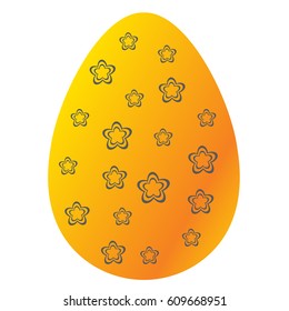 Easter eggs isolated on white background. Illustration of a decorated Easter egg with green background.