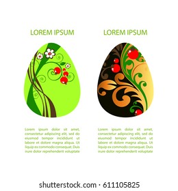 Easter eggs isolated on white background. Holiday set. Design elements for greeting cards or flyers.