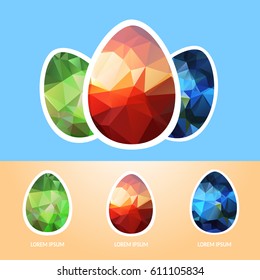 Easter eggs isolated on white background. Holiday set. Design elements for greeting cards or flyers.