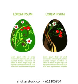 Easter eggs isolated on white background. Holiday set. Design elements for greeting cards or flyers.
