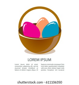 Easter eggs isolated on white background. Holiday set. Design elements for greeting cards or flyers.