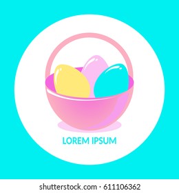 Easter eggs isolated on white background. Holiday set. Design elements for greeting cards or flyers.