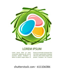 Easter eggs isolated on white background. Holiday set. Design elements for greeting cards or flyers.
