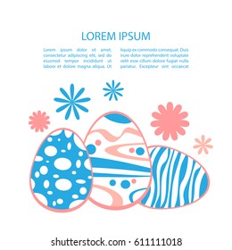 Easter eggs isolated on white background. Holiday set. Design elements for greeting cards or flyers.