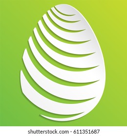 Easter eggs isolated on white background. Illustration of a decorated Easter egg with green background