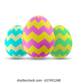 easter eggs isolated on white background