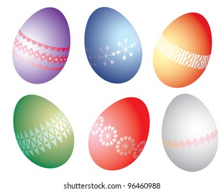 easter eggs isolated on white background  (also available jpeg version)