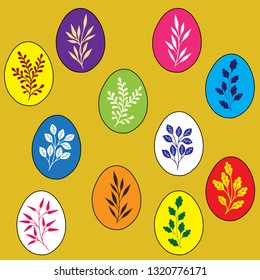 Easter eggs joy holiday color. Use for posters, prints, greeting and business cards, banners, icons, labels, badges and other graphic designs