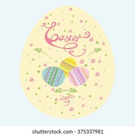 Easter eggs, Easter lettering vector illustration for greeting card, posters, print.