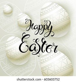 Easter eggs with letting on a background of a pattern