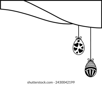 Easter Eggs Line Art Background