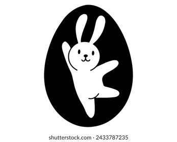 Easter Eggs Line Art Bunny