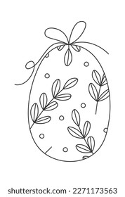 Easter eggs line art Contemporary design. Vector illustration