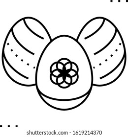 easter eggs  line art icon