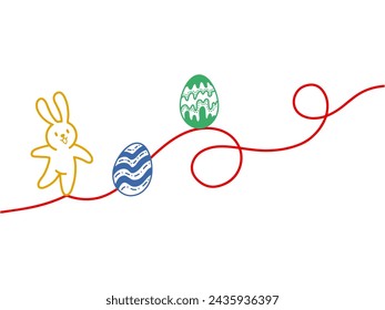 Easter Eggs Line Art Illustration