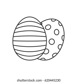 Easter eggs line icon