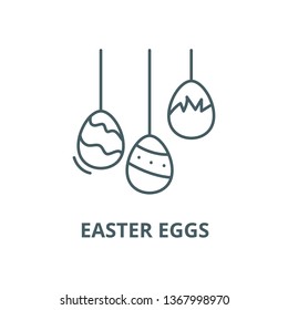 Easter eggs line icon, vector. Easter eggs outline sign, concept symbol, flat illustration