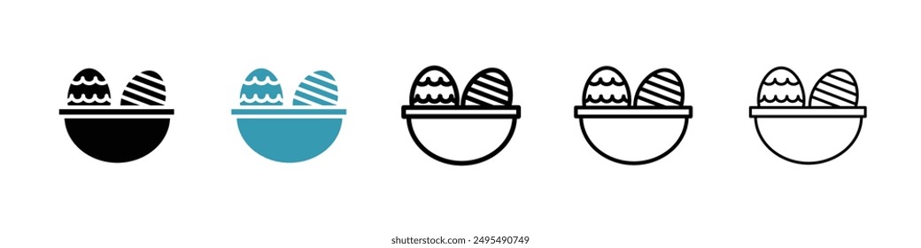 Easter eggs line icon vector set.